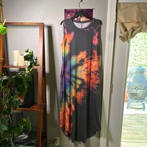 CLOSET CLOSING!! Tie-Dye Sleeveless Maxi Dress - Multicolor